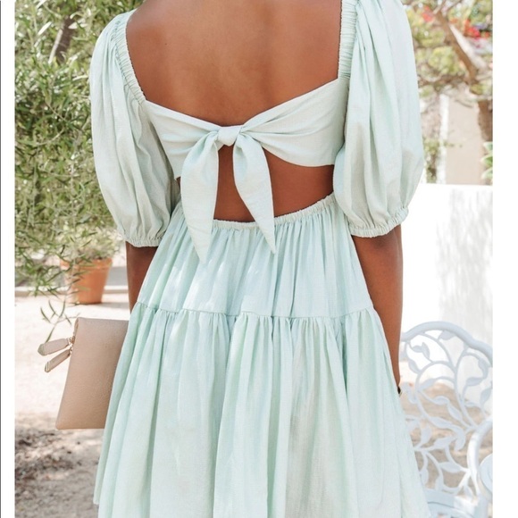NWT VICI Catch Feels Puff Sleeve Babydoll Mini Dress - Picture 3 of 9